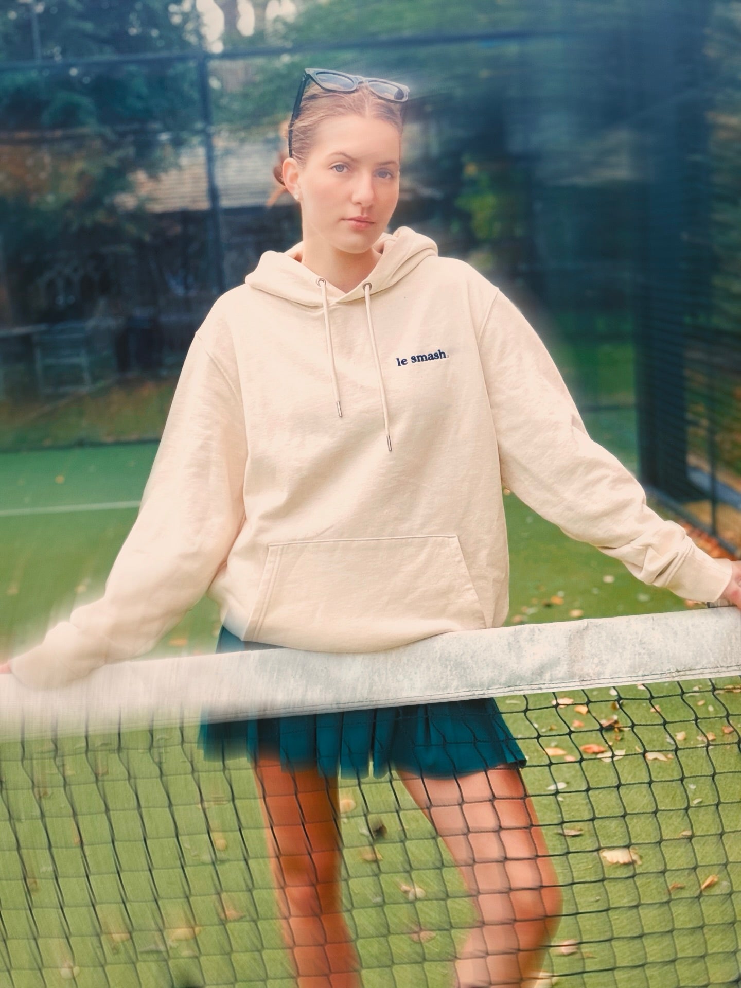 Le Smash Organic Hoodie - Blue embroidery