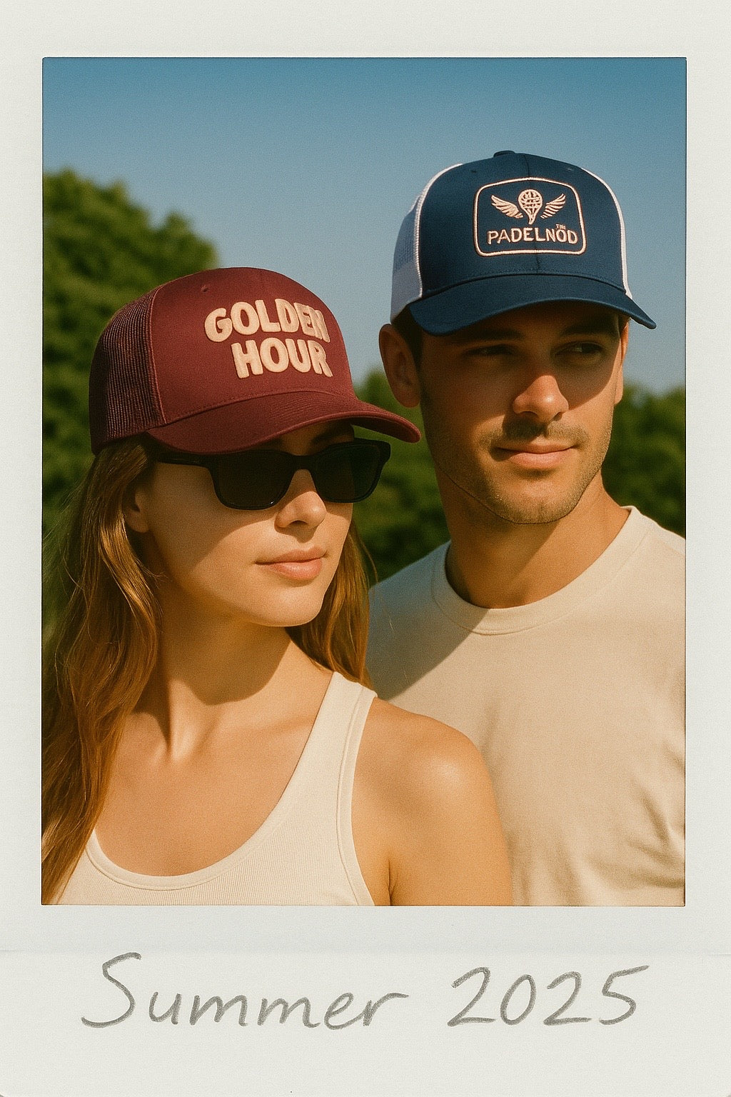 THE ORIGINAL – PADELHÜD LOGO TRUCKER - ROSE GOLD EMBROIDERY