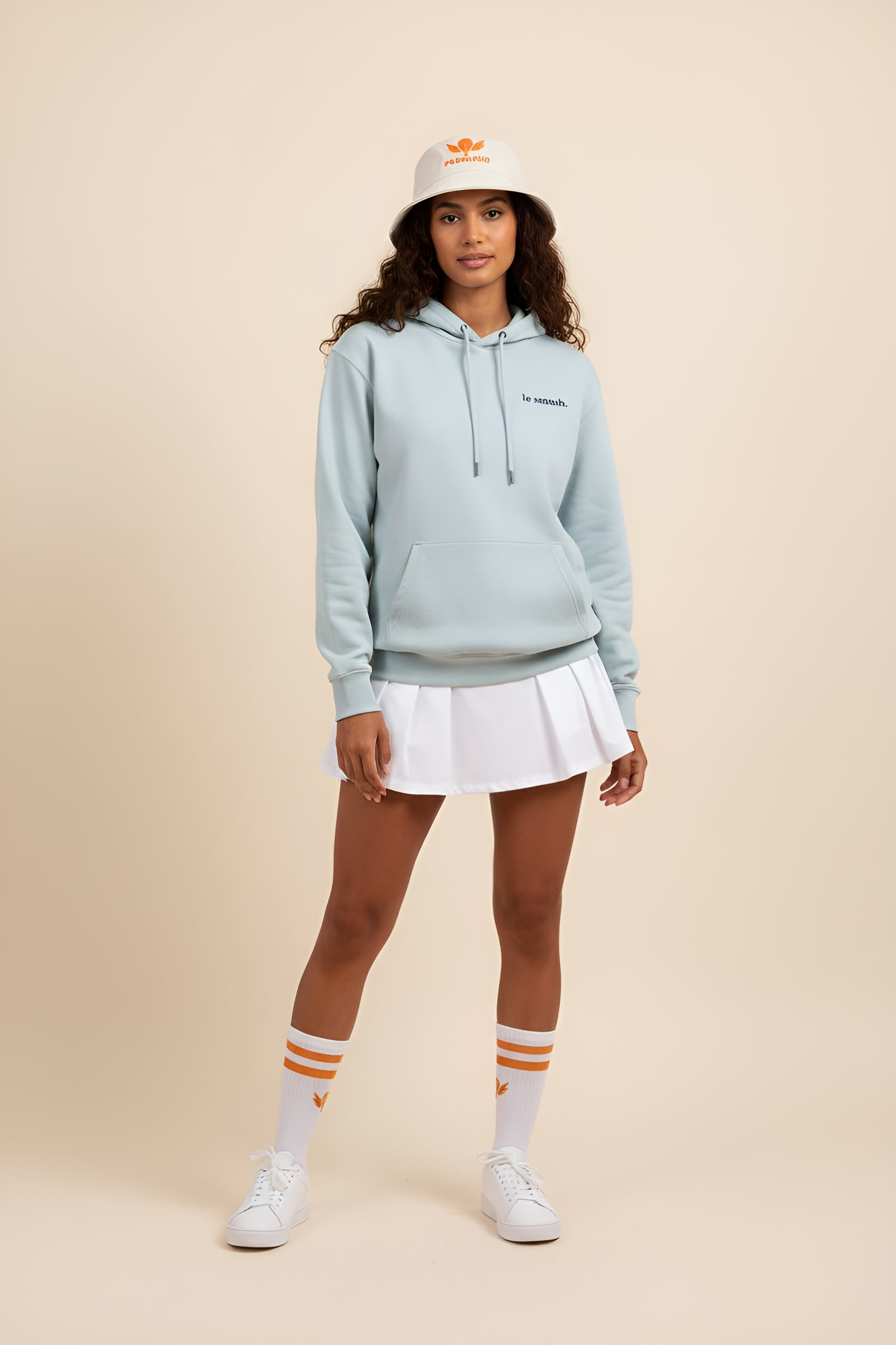 Le Smash Organic Hoodie - Blue embroidery
