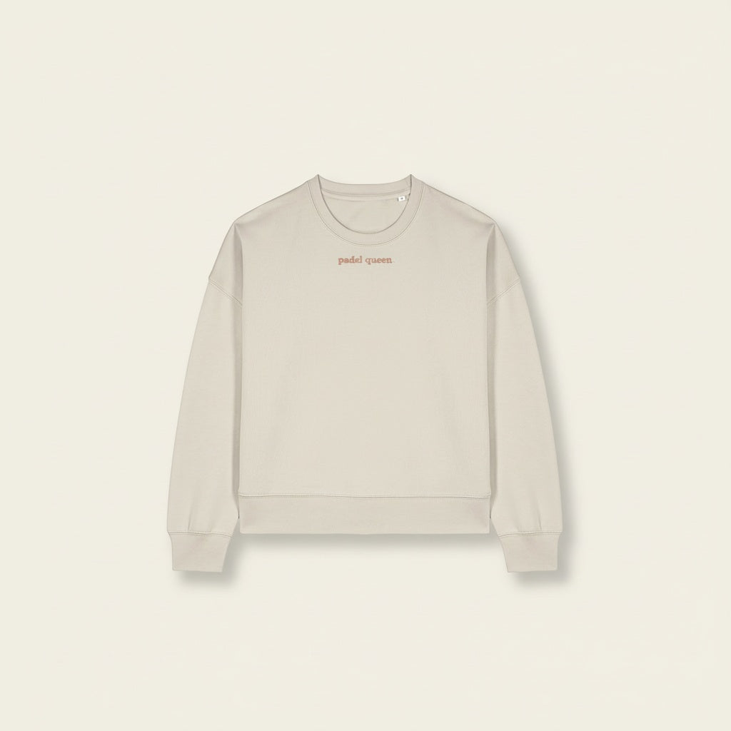 Padel Queen Cropped Sweatshirt – Organic Cotton (Rose Pink)