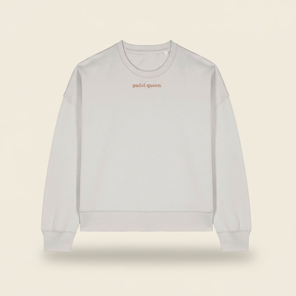 Padel Queen Cropped Sweatshirt – Organic Cotton (Rose Pink)