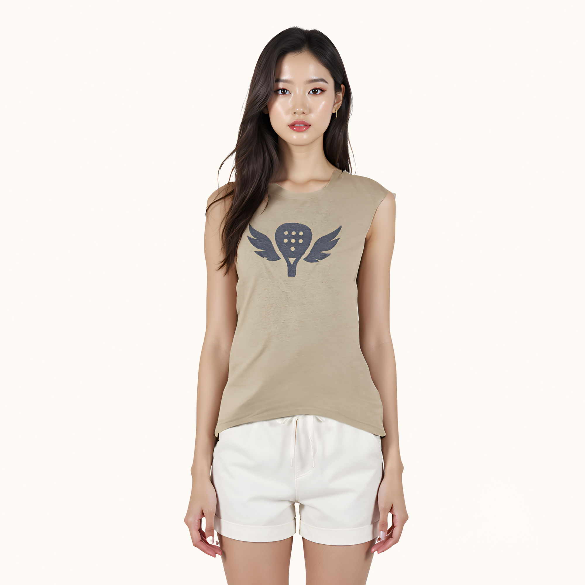 The Faded Serve Tank – Mottled Navy | Logo Only