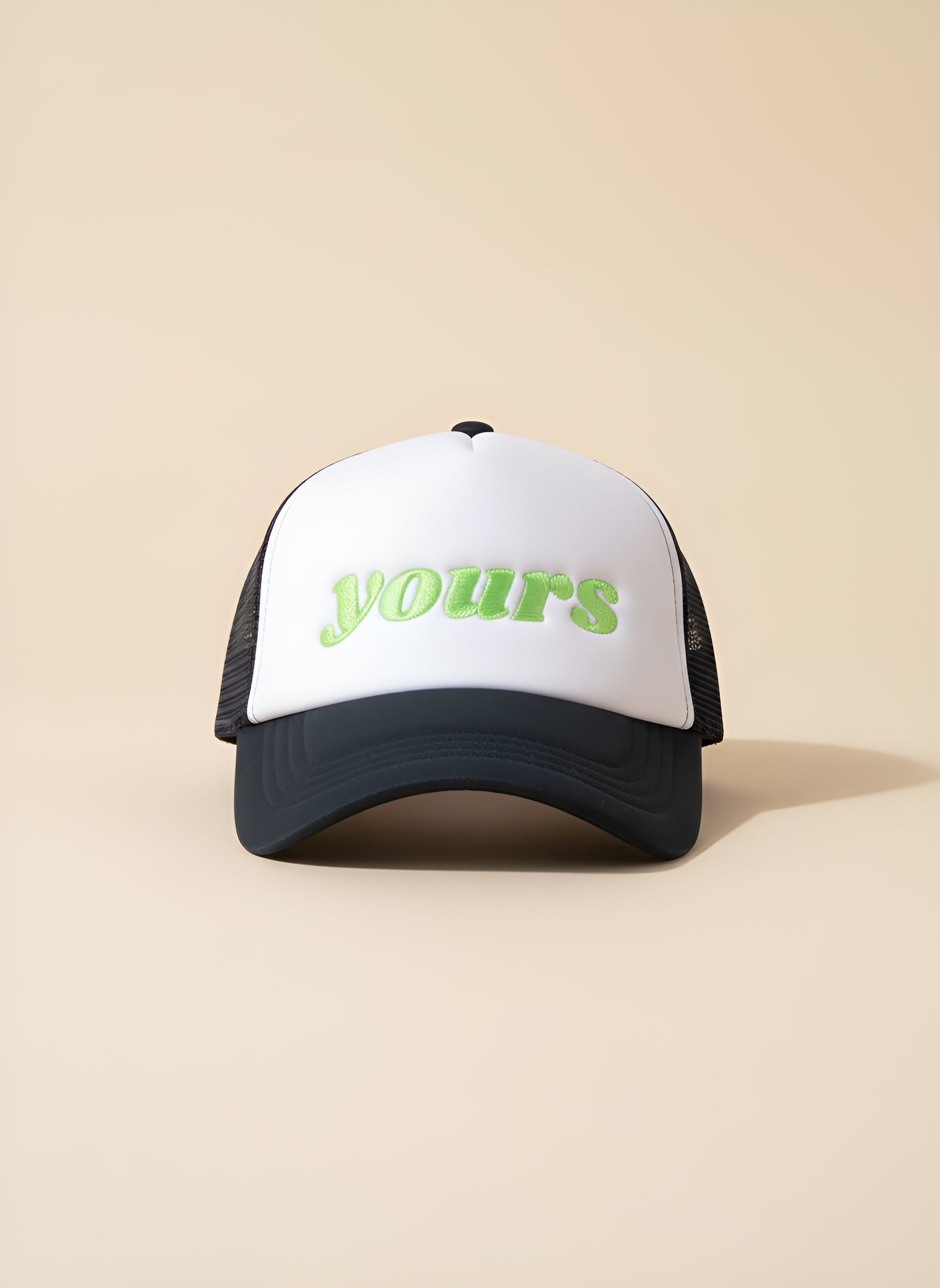 “Yours” Retro Trucker Cap – Pastel Neon Green