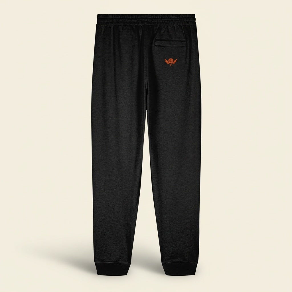 Padel Court- to - Cafe Organic Cotton Joggers - Orange Logo