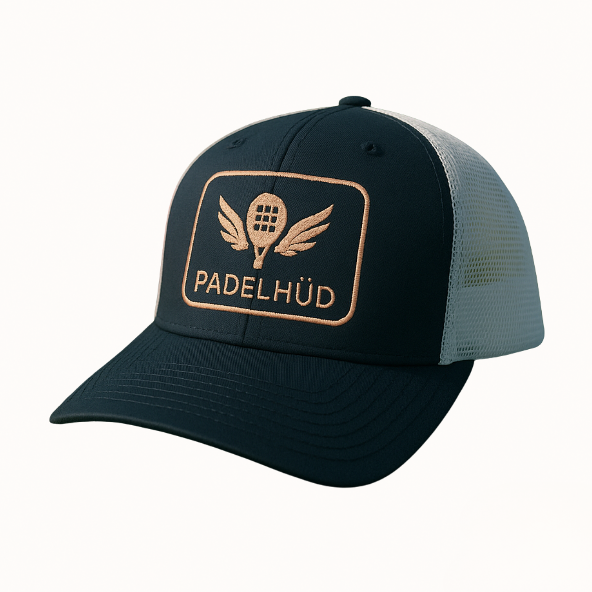 THE ORIGINAL – PADELHÜD LOGO TRUCKER - ROSE GOLD EMBROIDERY