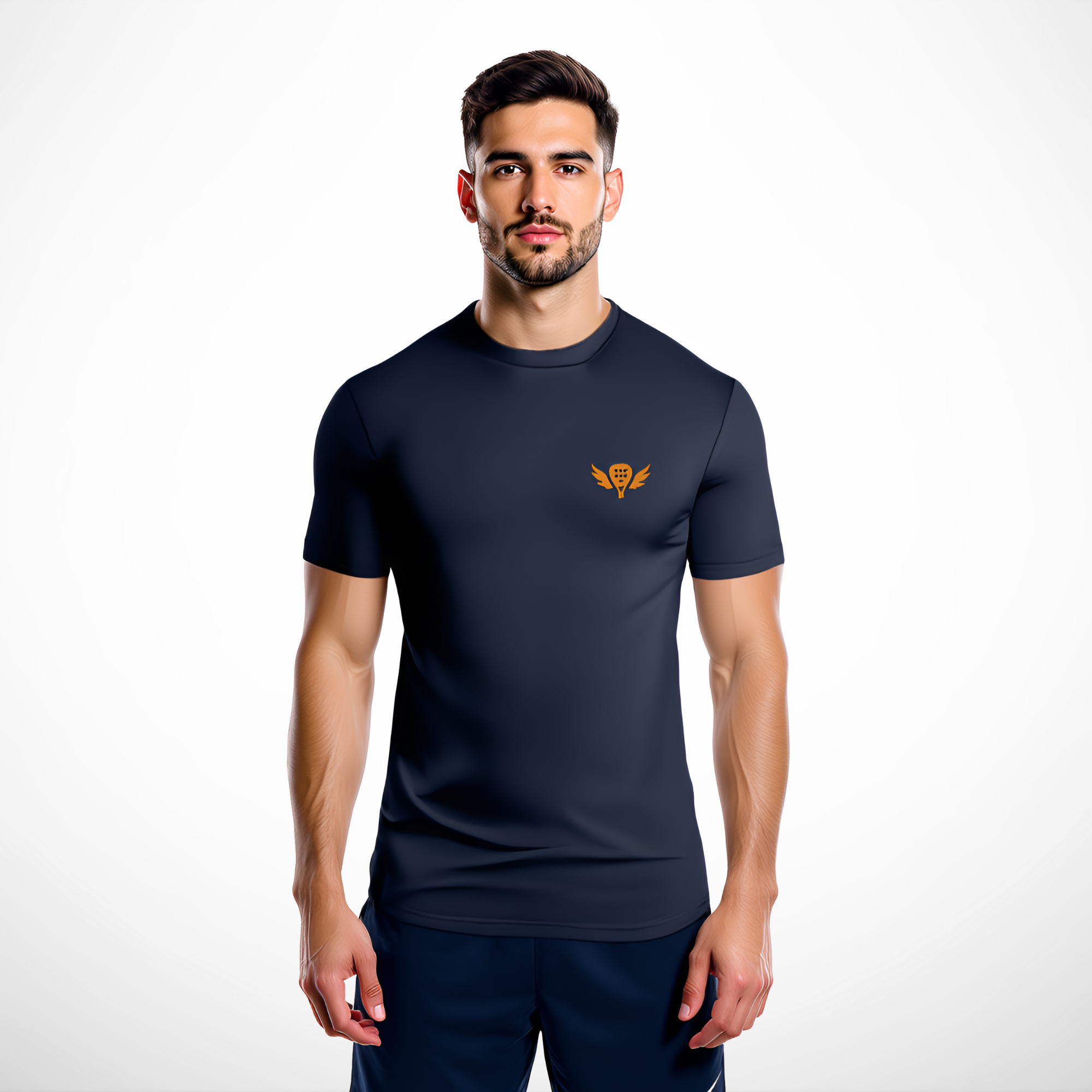 The Launch Dri-play Padel Tee – with Burnt Orange Crest